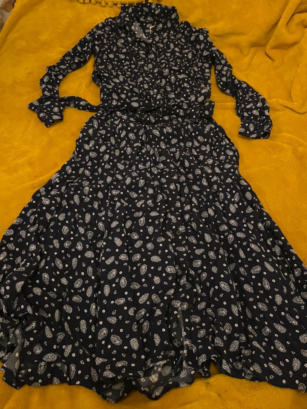 Sezane Lauretta Dress in Bandana Blue